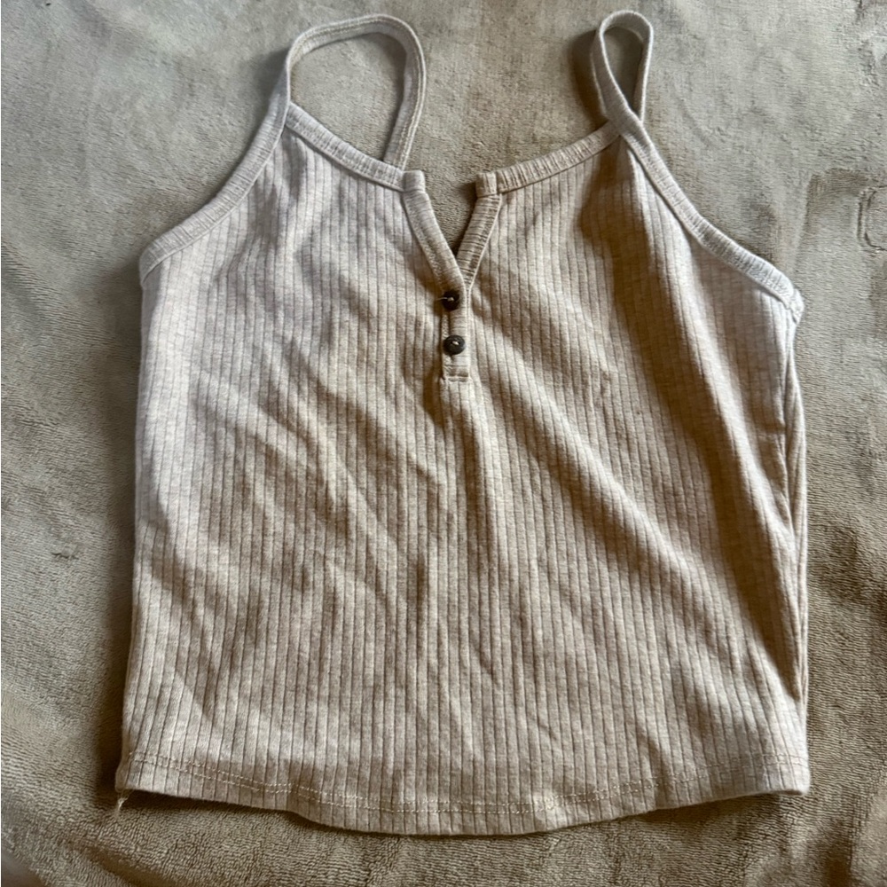 Bozzolo Ribbed Light Tan Top